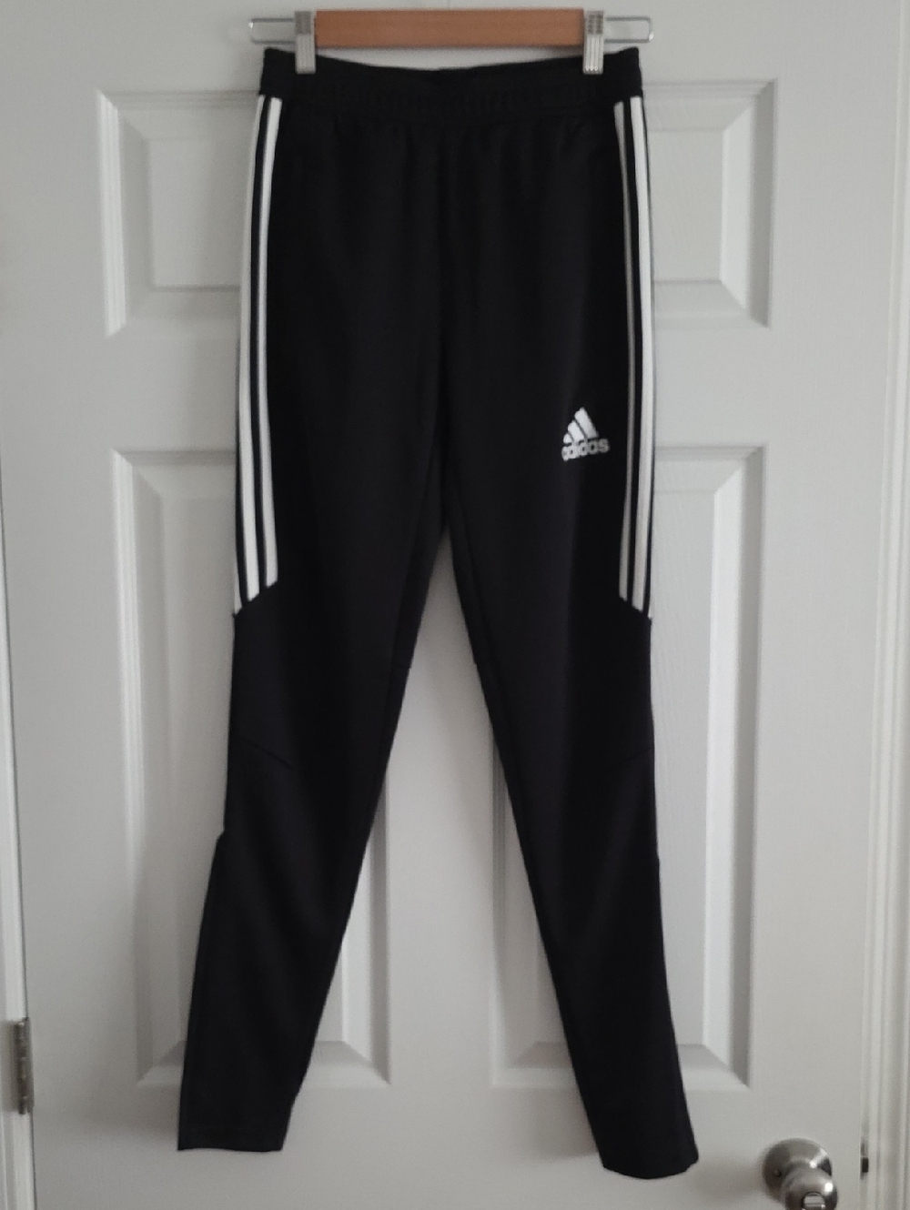 adidas Black Jogger Pants with White Three-Stripes